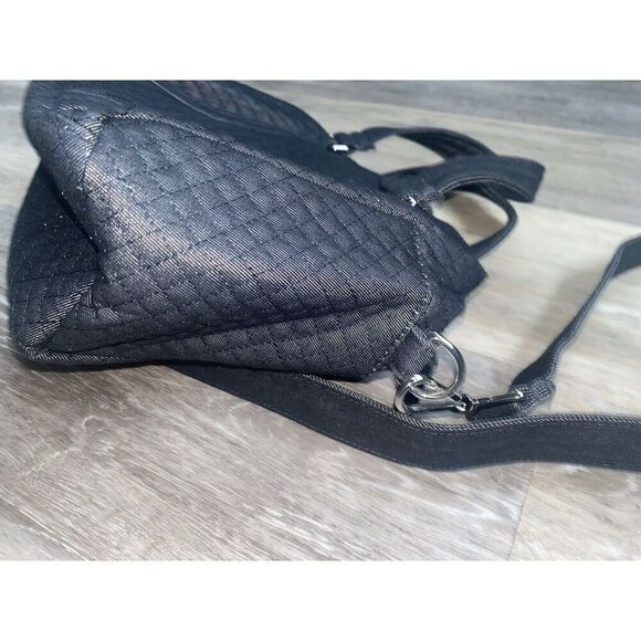 VERA BRADLEY MEDIUM BLACK QUILTED DUAL HANDLE SHOULDER BAG - Picture 6 of 7